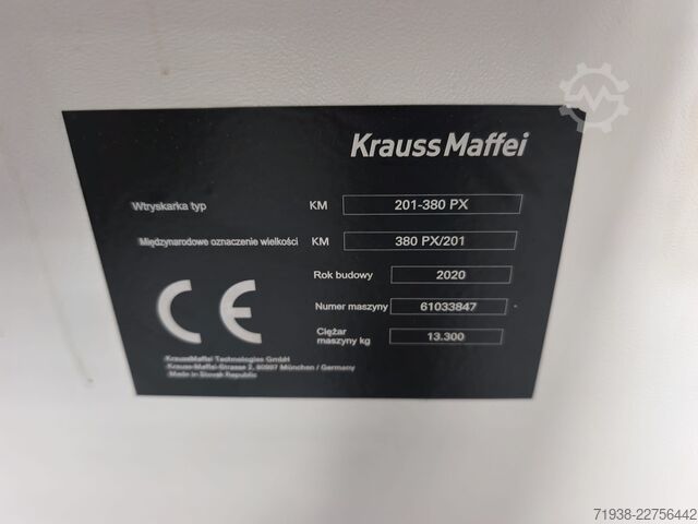 Injection molding machine KraussMaffei KM 201-380 PX