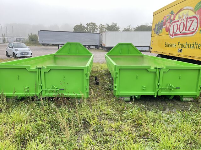 Roll-off container 10 cbm 5.5m rear door Bittner 10 kbm Hecktüre gelbgrün 5,5m Länge