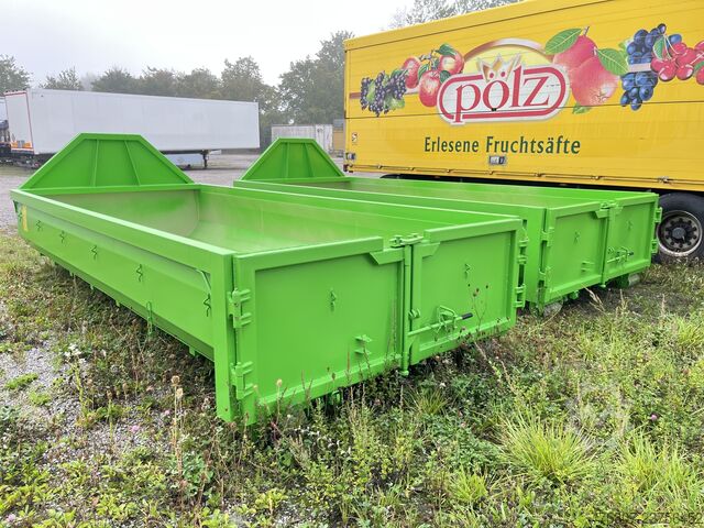 Roll-off container 10 cbm 5.5m rear door Bittner 10 kbm Hecktüre gelbgrün 5,5m Länge