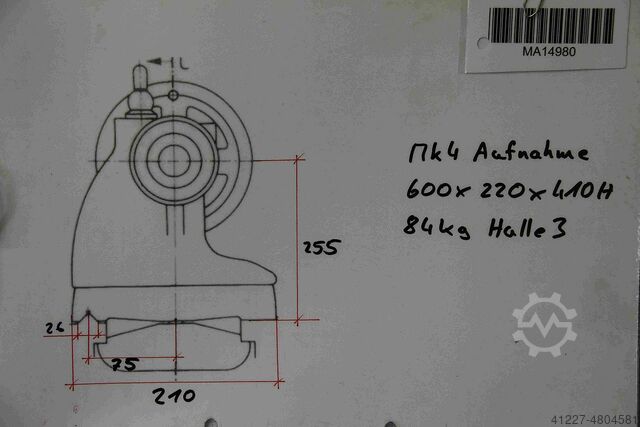 Tailstock unbekannt Spitzenhöhe 255 mm
