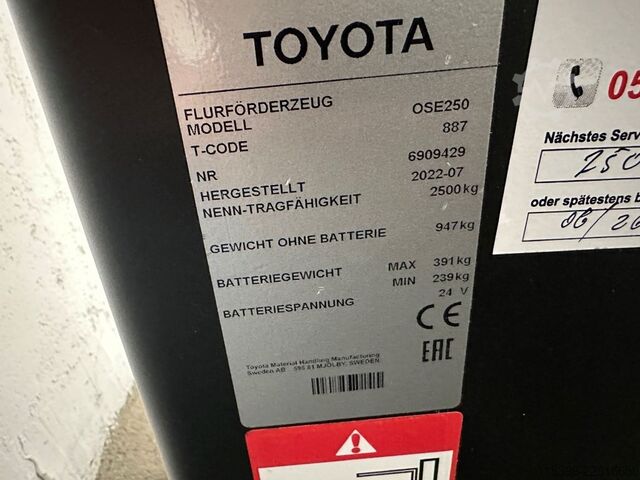 Niederhubkommissionierer Toyota OSE 250 - 18 Stunden !!!!