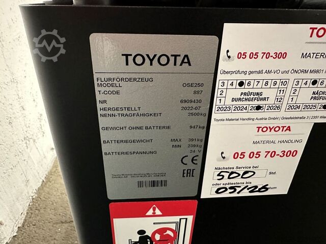 Niederhubkommissionierer Toyota OSE 250 - 187 Stunden !!!!