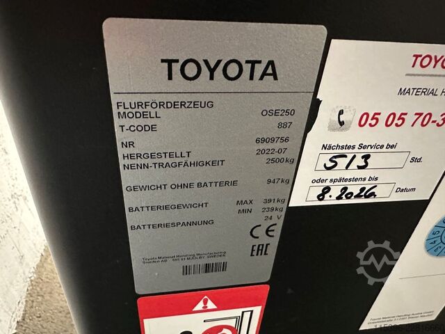 Niederhubkommissionierer Toyota OSE 250 - 77 Stunden !!!!