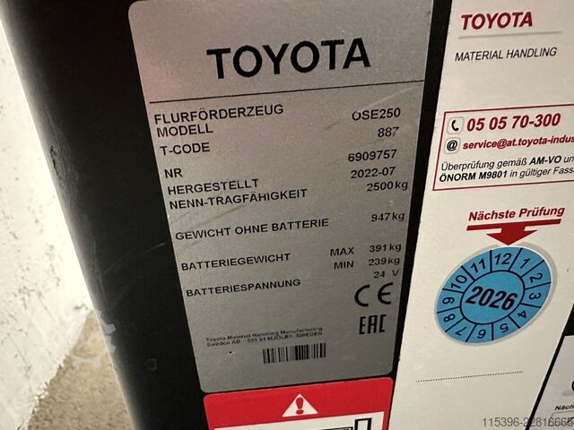 Niederhubkommissionierer Toyota OSE 250 - 85 Stunden !!!!