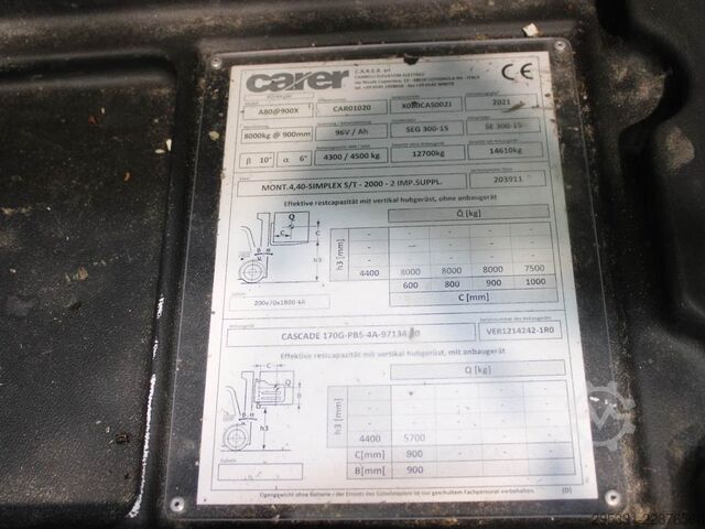 Electric 4-wheel forklift Carer A 80-900X
