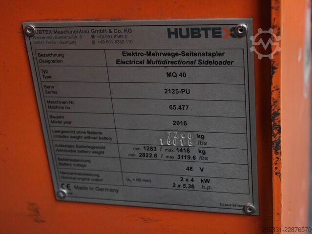 Four-way side loader Hubtex MQ 40
