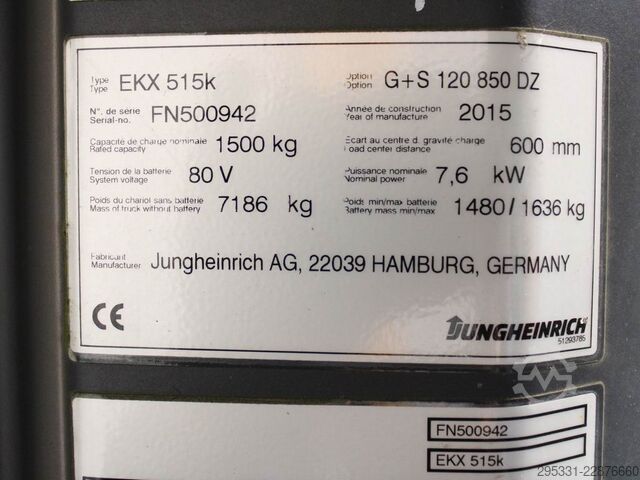 High Level Order Picker Jungheinrich EKX 515k  G+S120-850DZ