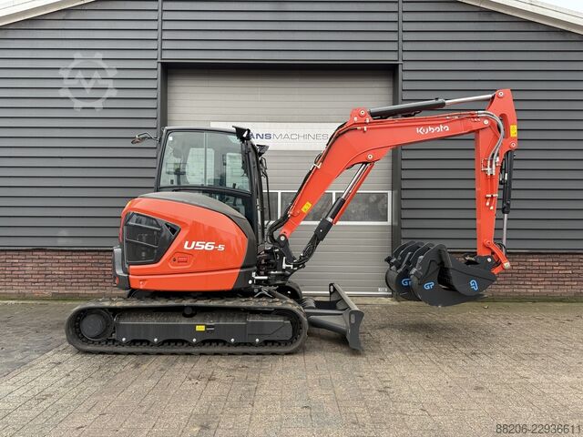Kubota U56-5 mini excavator NEW incl. CW10 quick coupler + 3 buckets KUBOTA U56-5 minigraver NIEUW incl CW10 + 3 bakken