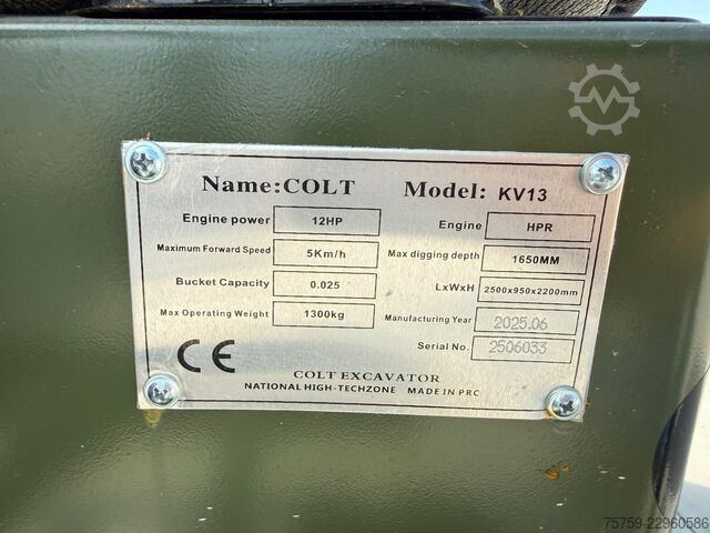 Mini excavator  Colt KV13 Mini-bagger NEU