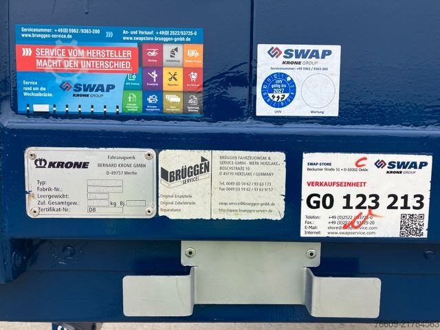 Swap body trailer KRONE Wechselbrücke Plane