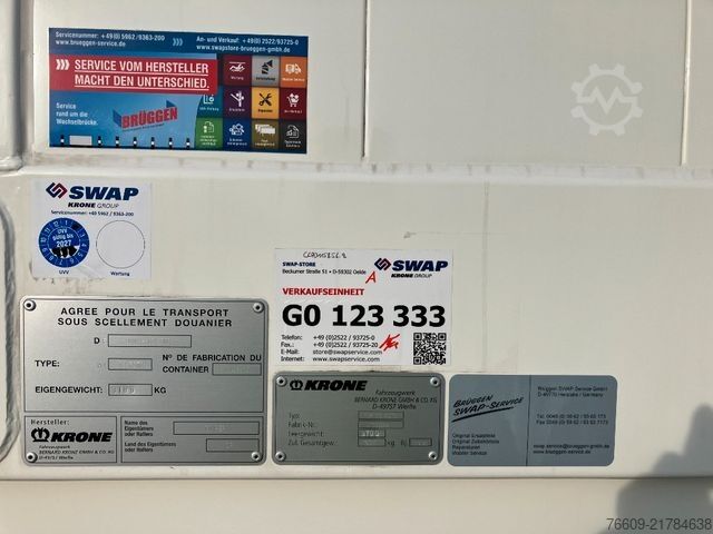 Swap body trailer KRONE Wechselbrücke Koffer