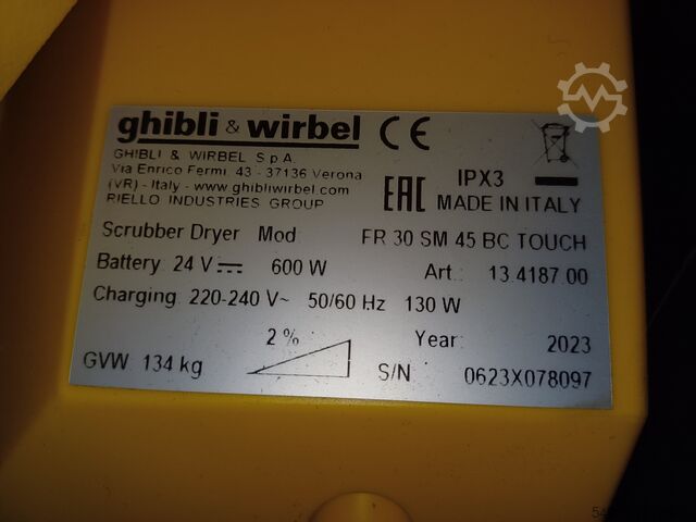 Scrubber drier Ghibli & Wirbel FR 30 SM 45 BC TOUCH