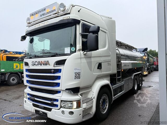 Tanker Scania R580 V8 Retarder, Stuuras, 15000 Liter roestvri...