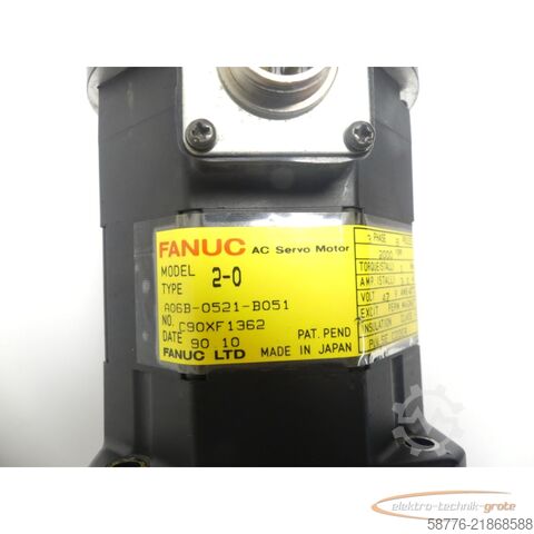Control unit Fanuc A06B-0521-B051 AC Servo Motor SN: C90XF1362