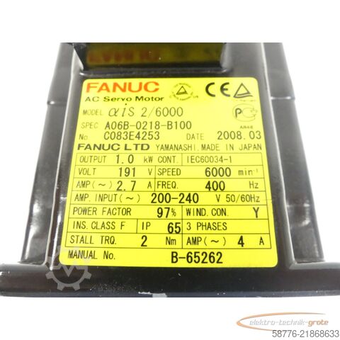 Control unit Fanuc Stator für A06B-0218-B100 AC Servo Motor SN: C083E4253