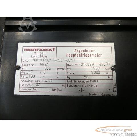 Control unit Indramat 2 AD 100B-B05OA1-AS01-B2N1 Motor ohne Encoder SN: 6697