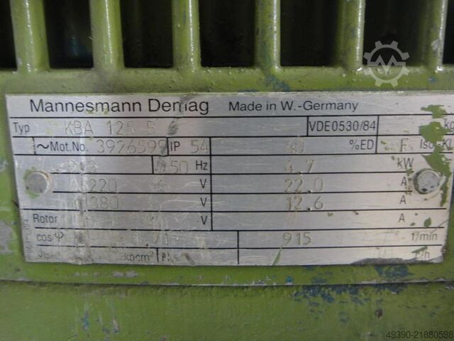 2-stage electric motor, thrust relay gear motor, Demag motor, travel drive DEMAG KBA 125 B + KBA 80 A - FG 08B-B3-23-H1-F1