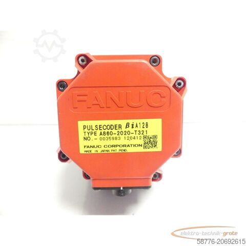 Fanuc Motor Fanuc A06B-0064-B203 AC Servo Motor SN:C124F341F + A860-2020-T321 Pulsecoder