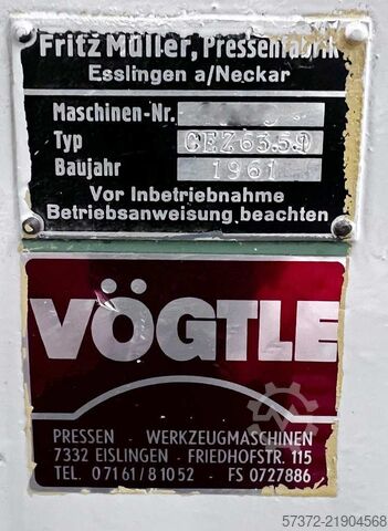 Hydraulic Frame Press Müller CEZ 63,5