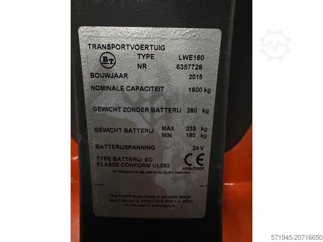 Elektrischer Hubwagen BT LWE160