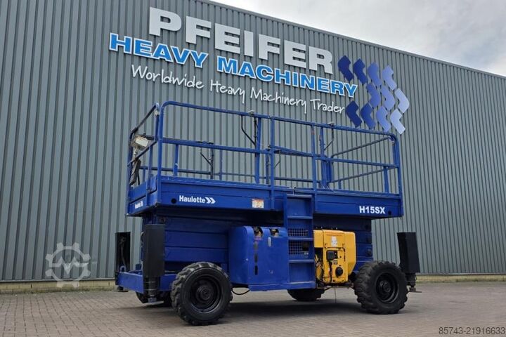 Scissor lift Haulotte H15SDX Diesel, 4x4 Drive, 15 Working Height, 700kg