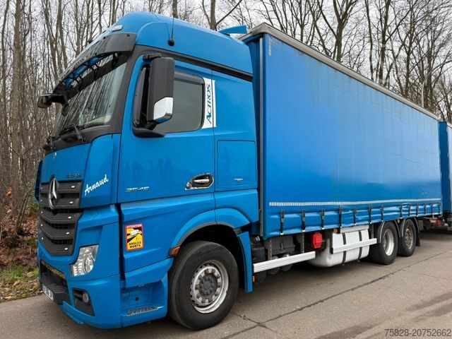 Flatbed truck with tarp MERCEDES-BENZ Actros 2545 / Retarder / Volumenzug