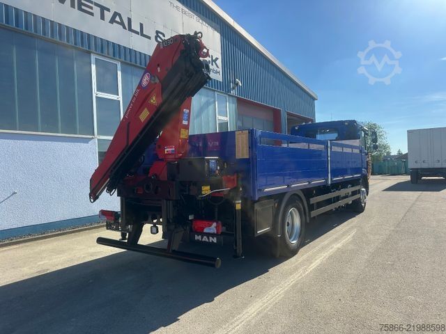 Flatbed truck MAN 18.340 TGM BL HMF 1030 K3 nbedienung
