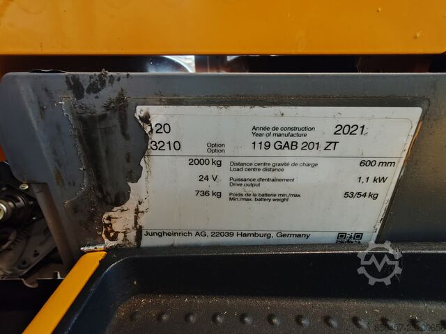Hochhubwagen Jungheinrich EJD 120 2021y/ 2m/ 3703mh