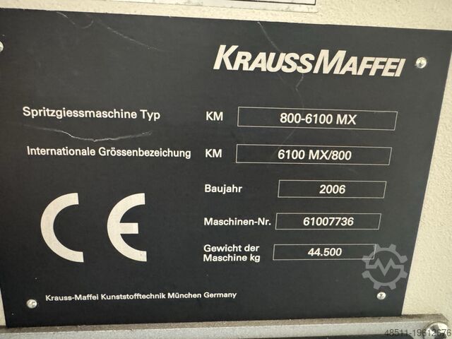 Spritzgießmaschine KraussMaffei KM 800-6100 MX