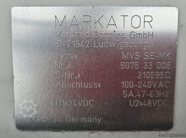 Engraving machine Markator MV5 SE-MK