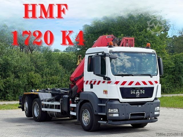 Roll-off tipper truck MAN TGS 26.360 * HMF 1720 K4 + FUNK * TOPZUSTAND