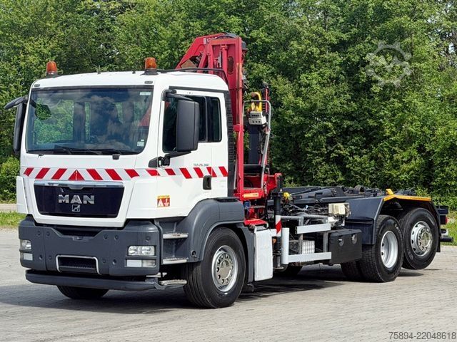 Roll-off tipper truck MAN TGS 26.360 * HMF 1720 K4 + FUNK * TOPZUSTAND