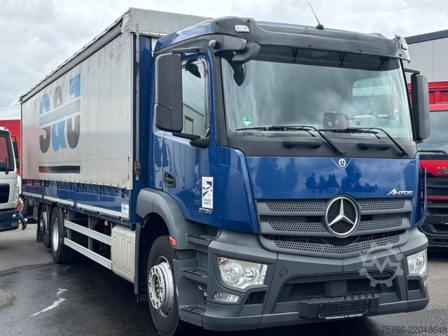 Flatbed truck with tarp MERCEDES-BENZ ANTOS 2536 L /LENKACHSE / EDSCHA / RADSTAND 5,5m