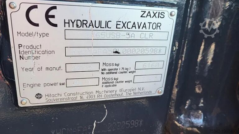 Crawler excavator Hitachi ZX65USB-5A CLR