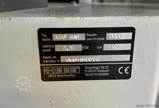 Kantenschleifmaschine Hess KSO600
