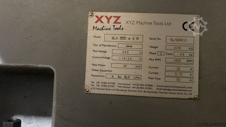 CNC lathe XYZ Machine Tools Proturn SLX 555 x 3m CNC Centre Lathe