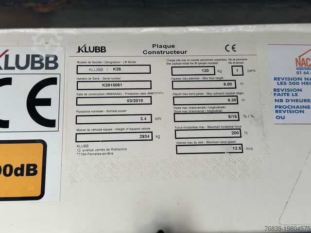 Hebebühne Renault Master 694 working hours