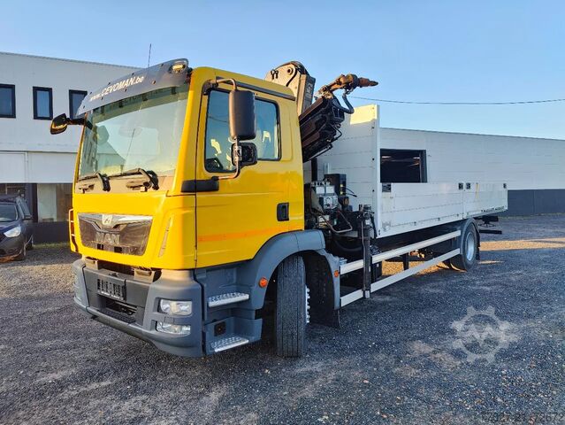 Ladepritsche MAN TGM 18.250 Open box + HIAB 166-3