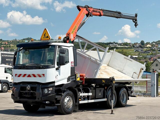 Truck mounted crane RENAULT C 380* KIPPER 5,20 m* KRAN/FUNK * 6x4 * TOP