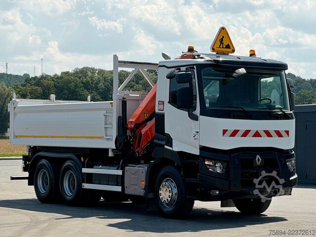 Truck mounted crane RENAULT C 380* KIPPER 5,20 m* KRAN/FUNK * 6x4 * TOP