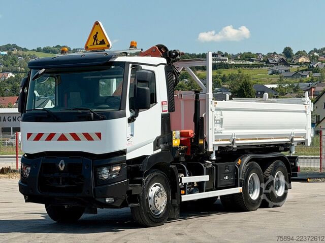 Truck mounted crane RENAULT C 380* KIPPER 5,20 m* KRAN/FUNK * 6x4 * TOP