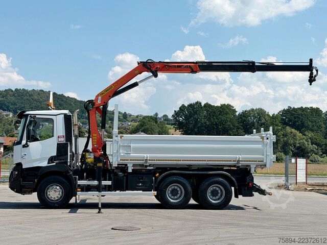 Truck mounted crane RENAULT C 380* KIPPER 5,20 m* KRAN/FUNK * 6x4 * TOP