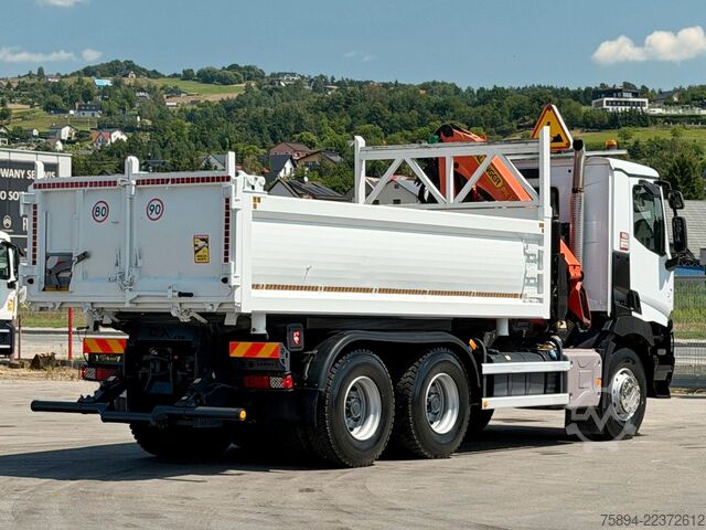 Truck mounted crane RENAULT C 380* KIPPER 5,20 m* KRAN/FUNK * 6x4 * TOP