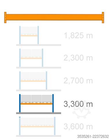 Palettenregal 10x13,7 m lang, 5 m hoch, 10 Schutzecken 50 Rahmen, 240 Traversen (3300) 3,25 t