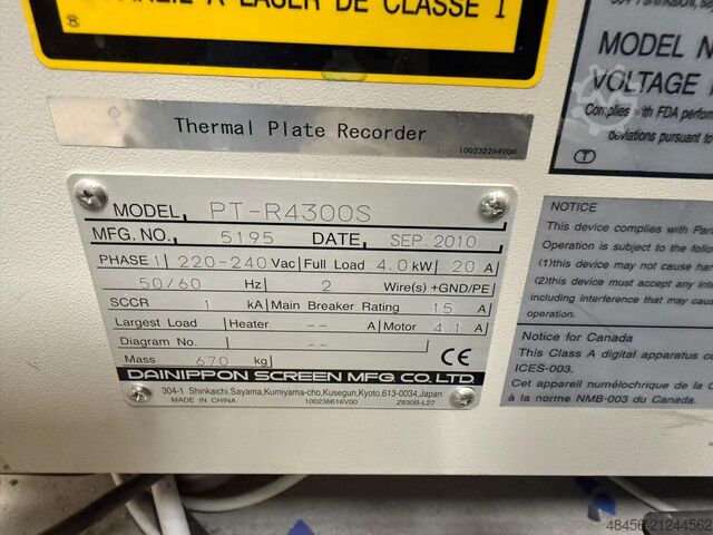 Belichter Naświetlarka CTP SCREEN PTR-4100