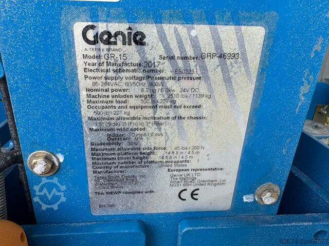 Selbstfahrende Arbeitsbühne Genie GR-15