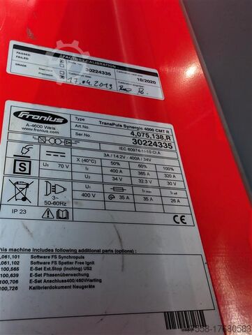 Welding Unit FRONIUS TPS 4000 CMT R