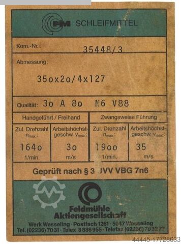 Schleifscheibe FELDMUEHLE 350x20 / 4x127