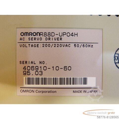 Component Omron R88D-UP04H AC Servo Driver   - ! -