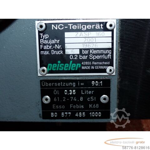 Component  Peiseler ZASP 160 NC-Teilgerät SN:19626
